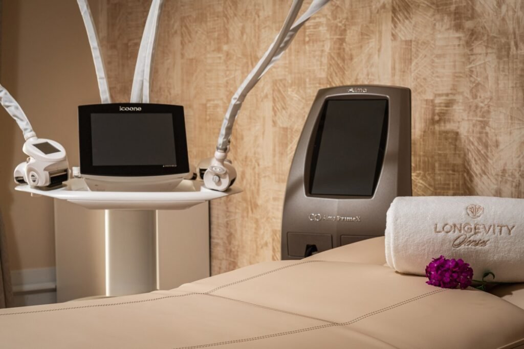 Medical wellness therapy machines at Portugal luxury spa.